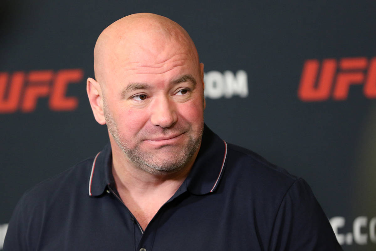 UFC president Dana White listens to questions during a press conference at the UFC Apex in Las ...