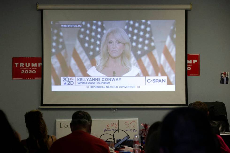 Kellyanne Conway, counselor to President Trump, takes the stage at the Republican National Conv ...