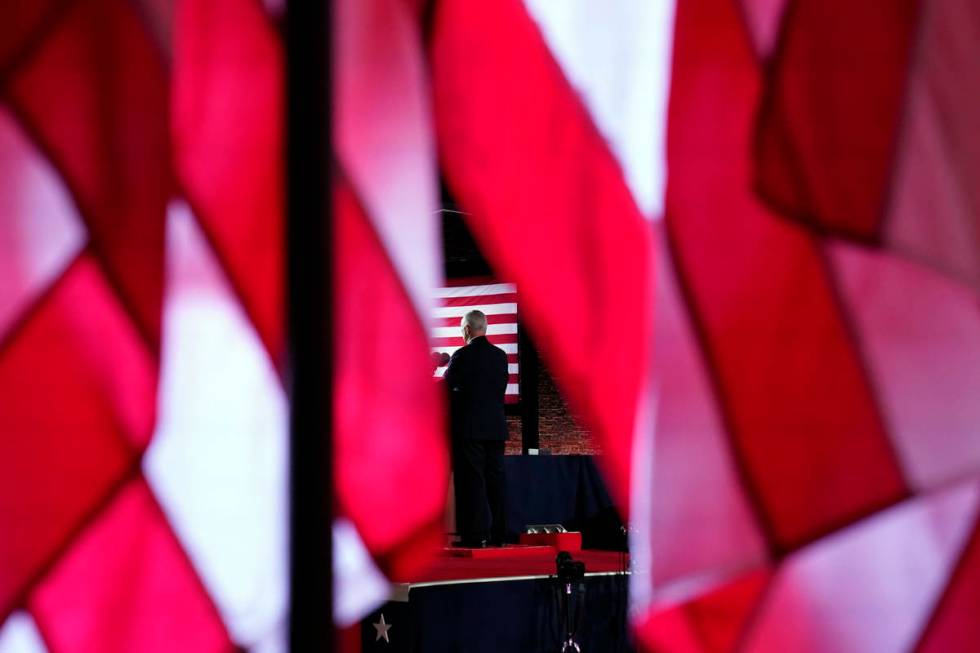 Vice President Mike Pence speaks on the third day of the Republican National Convention at Fort ...