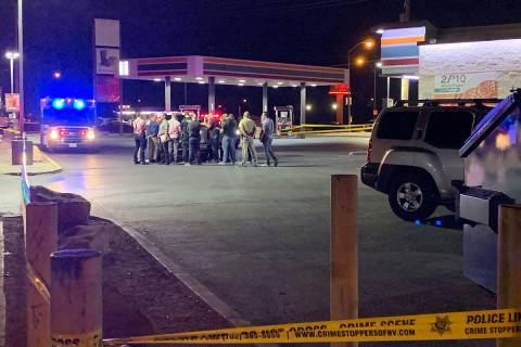 Metropolitan Police Department homicide detectives were called to the 7-Eleven at 4395 N. Las V ...