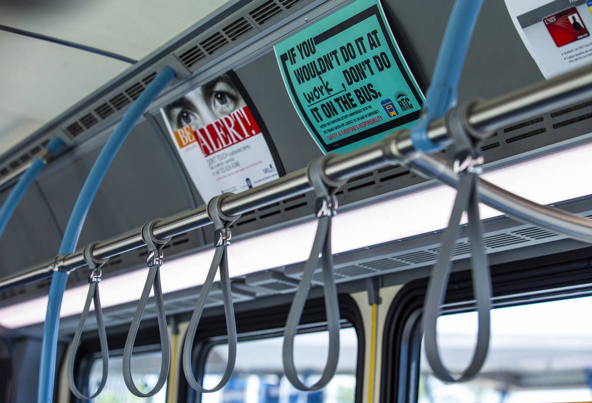 Signs on RTC buses are for passenger education and safety. (L.E. Baskow/Las Vegas Review-Journa ...