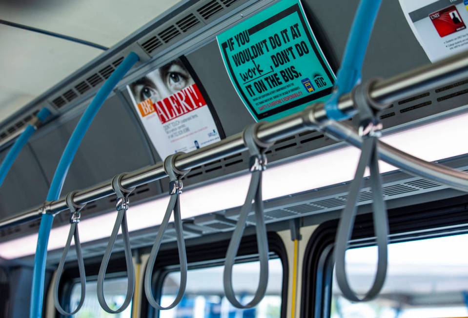 Signs on RTC buses are for passenger education and safety. (L.E. Baskow/Las Vegas Review-Journa ...