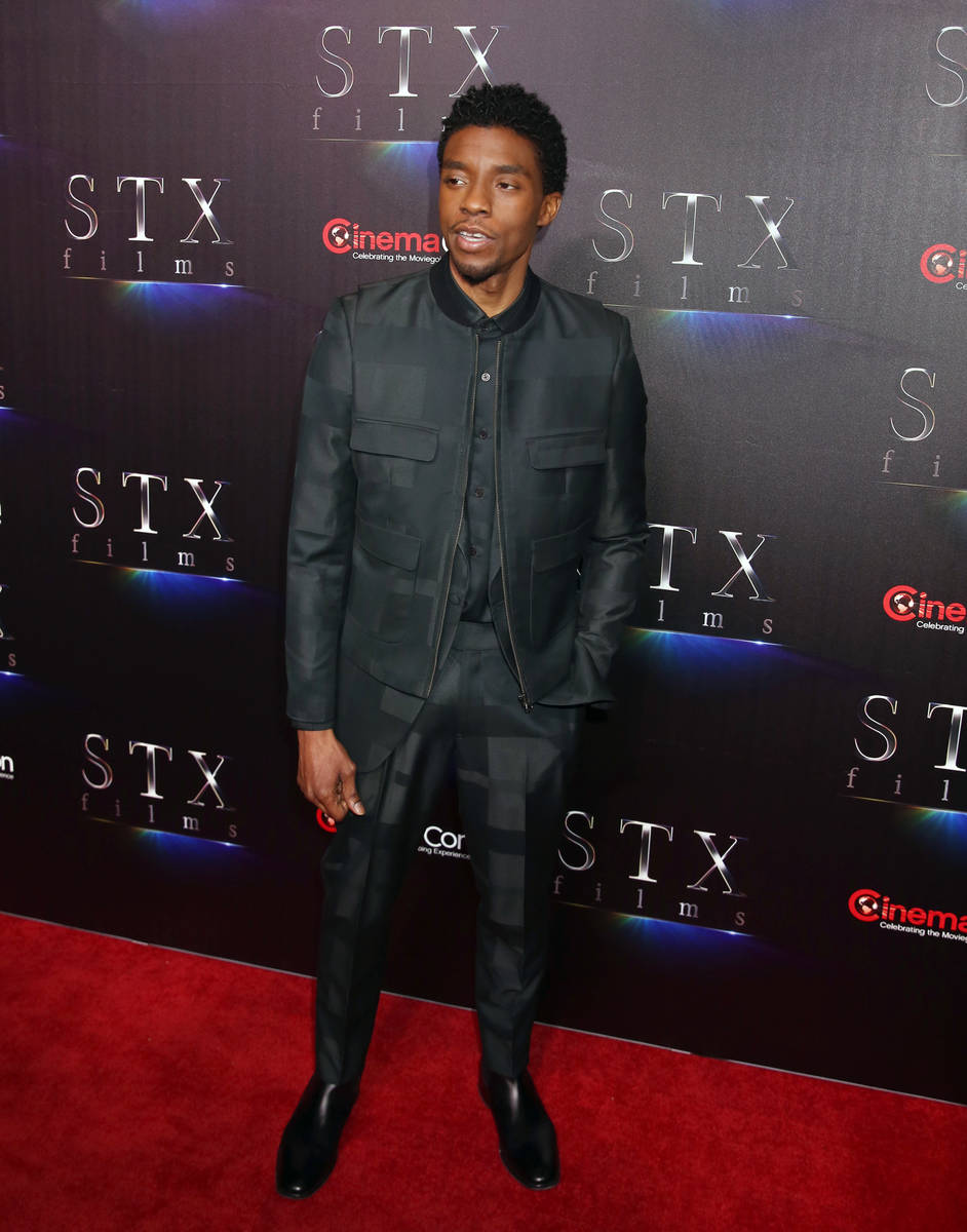 Chadwick Boseman from "21 Bridges" arrives at CinemaCon red carpet at The Colosseum at Caesars ...