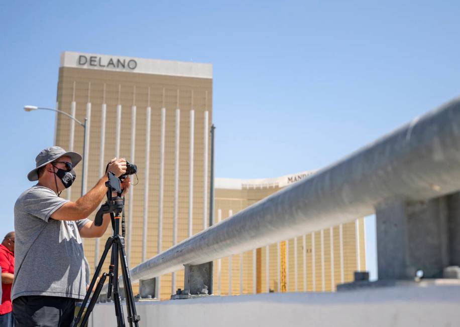 YouTuber Marc DiLisio of Las Vegas prepares to video the U.S. Air Force Thunderbirds flying ove ...