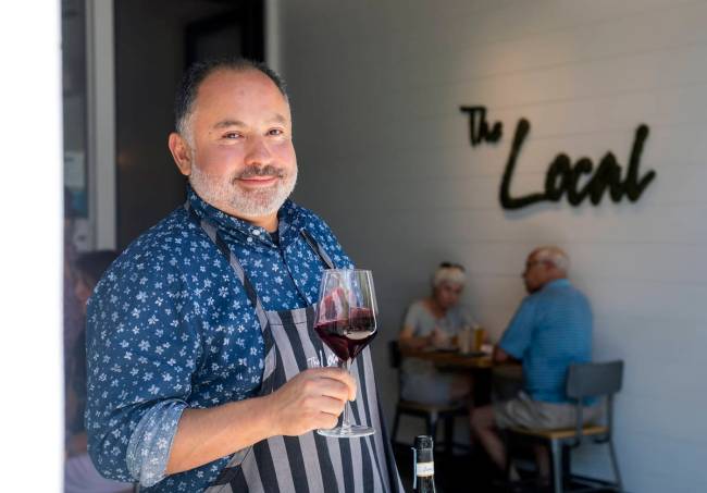 Beverage director Rafael Garcia at The Local, a wine bar at the District in Henderson. (Elizabe ...
