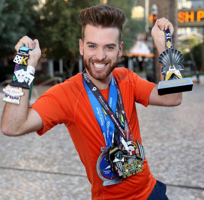 Las Vegan Ryan Romero, 26, on the Strip near Tropicana Avenue with Rock ÔnÕ Roll Mara ...