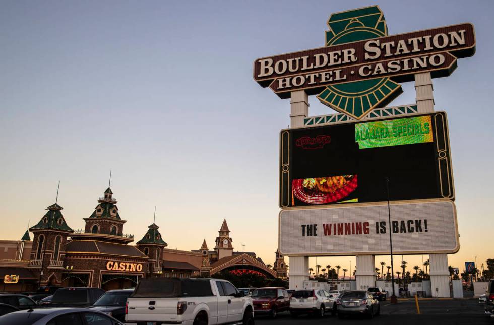 Boulder Station casino on Thursday, Sept. 3, 2020, in Las Vegas. (Benjamin Hager/Las Vegas Revi ...