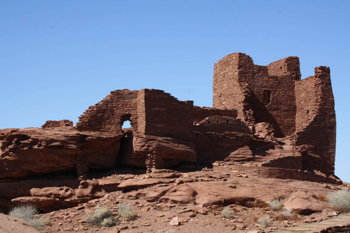 Wukoki Pueblo, one of the best preserved pueblos in the park was most likely a home for two to ...