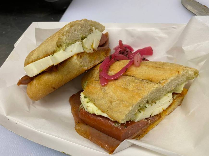 One of the tortas at Letty's de Leticia's Cocina in downtown Las Vegas. (Al Mancini/Las Vegas R ...