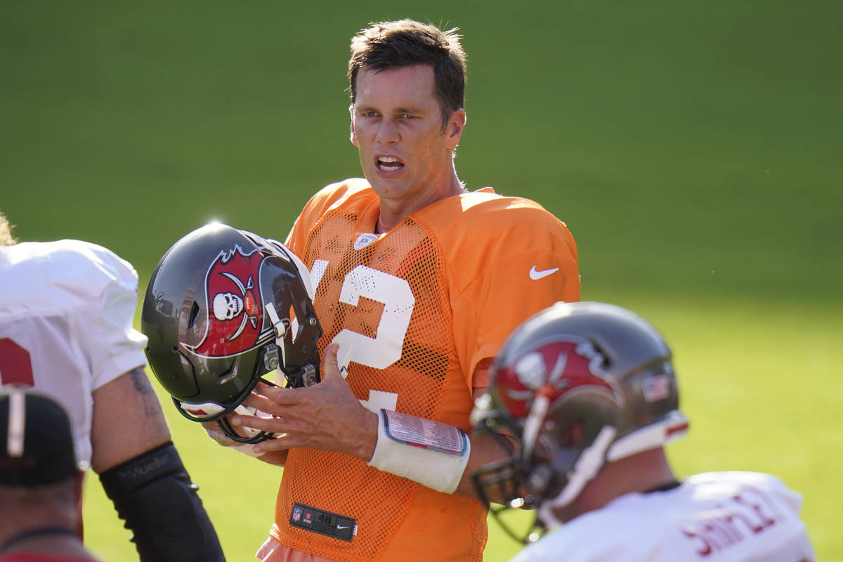 Tampa Bay Buccaneers quarterback Tom Brady (12) during an NFL football training camp practice F ...