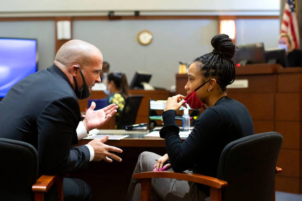 Lead prosecutor John Giordani converses with prosecutor Leah Beverly during a preliminary heari ...