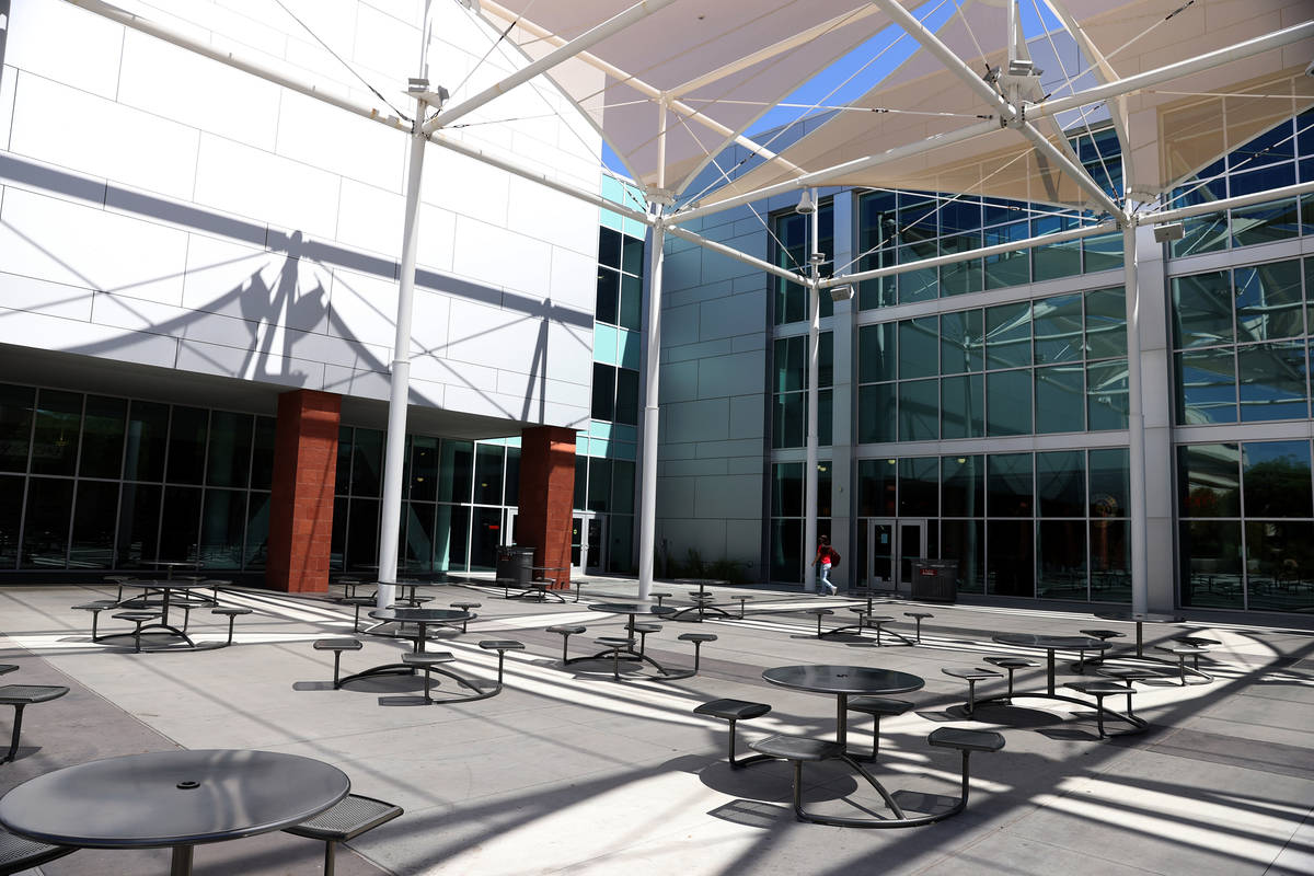 The Donald C. Moyer Amphitheater outside of the Student Union at UNLV in Las Vegas, Friday, Sep ...
