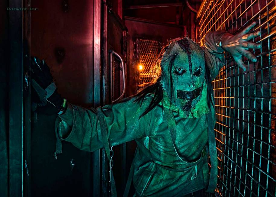 North Las Vegas resident Adrian Aguirre at a haunted houses at Fright Dome in Las Vegas. (Las V ...