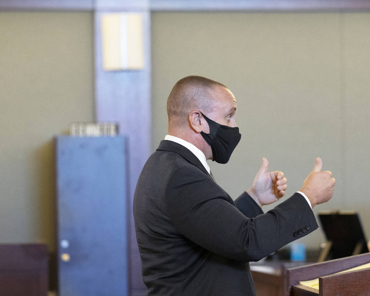 Chief Deputy District Attorney Eric Bauman makes an argument during the sentencing hearing for ...
