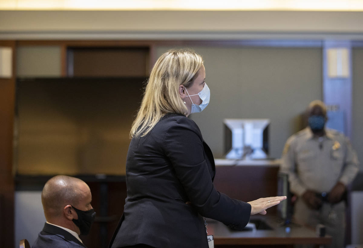 Chief Deputy District Attorney Colleen Baharav makes an argument during the sentencing hearing ...