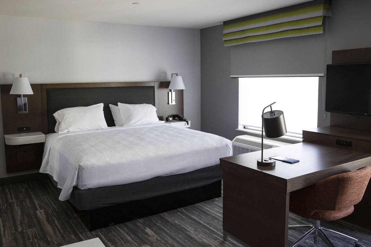 A suit at a newly built Hampton Inn and Suites, located near the Las Vegas Convention Center, o ...