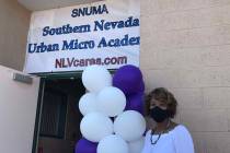 North Las Vegas Councilwoman Pamela Goynes-Brown poses next to the Southern Nevada Urban Micro ...