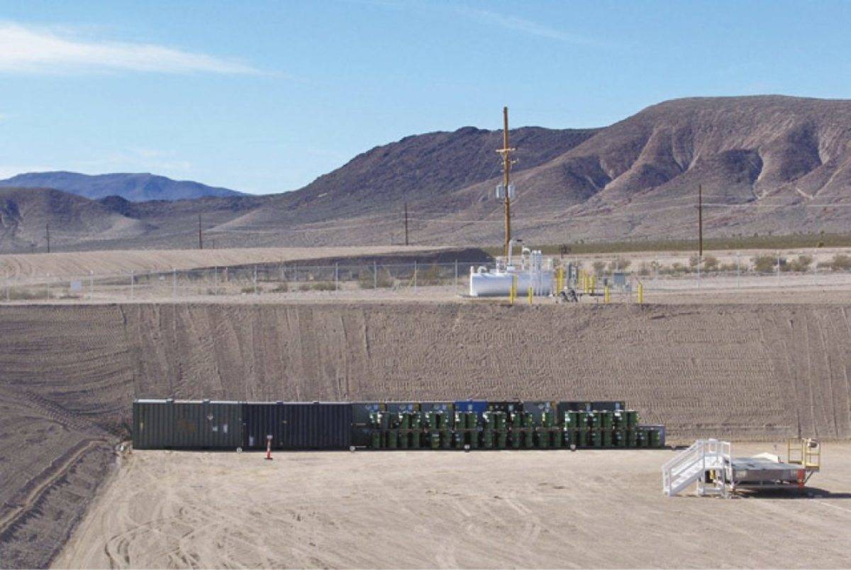 A landfill cell in Area 5 at the Nevada National Security Site, 65 miles northwest of Las Vegas ...