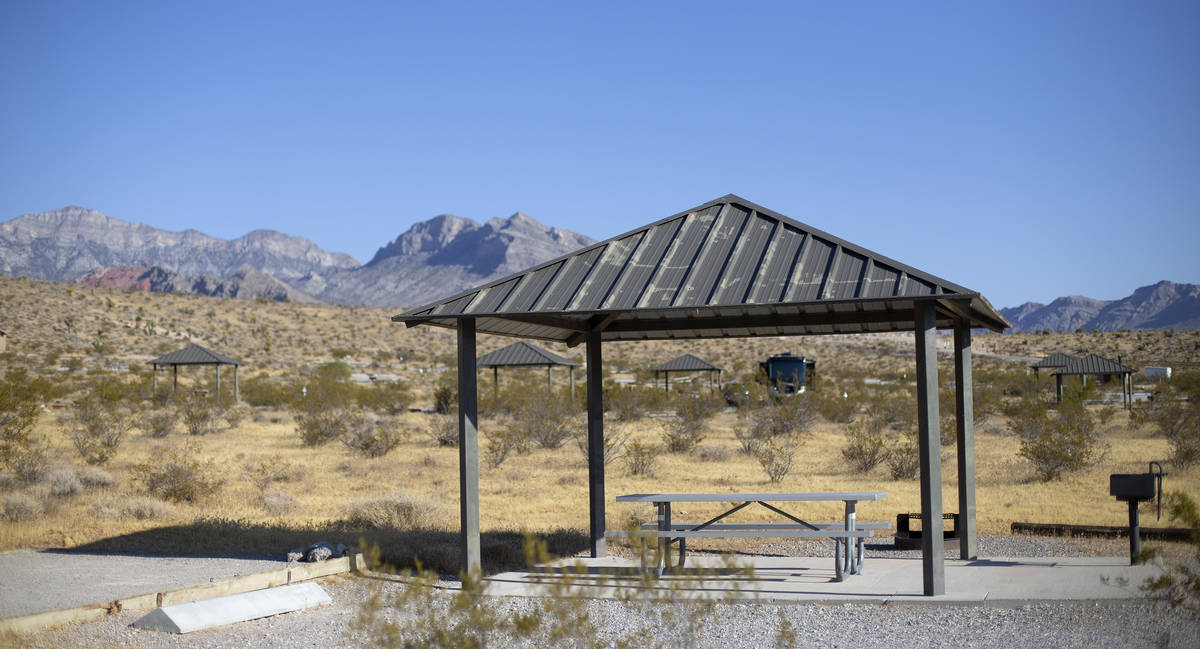 Many campsites were empty at Red Rock Canyon Campground as a heat wave rolls through the Las Ve ...