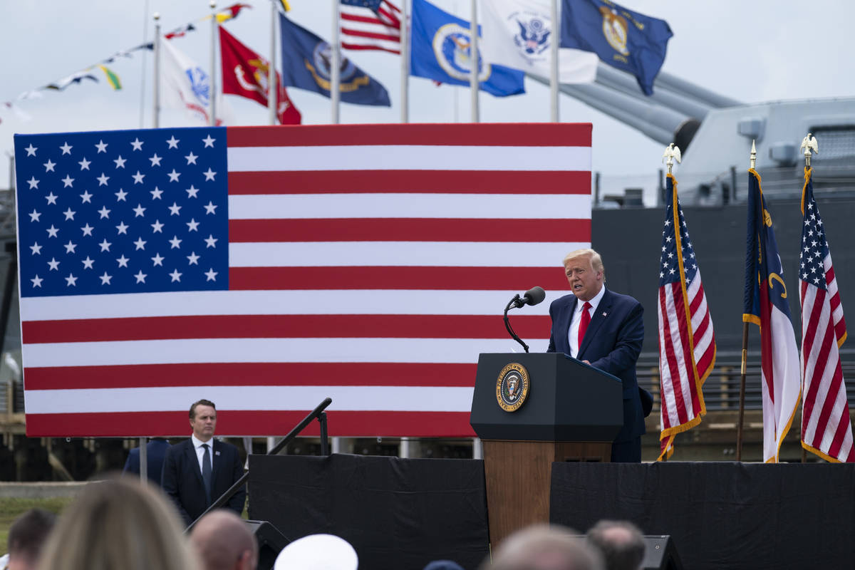 President Donald Trump speaks during an event to designate Wilmington as the first American Wor ...