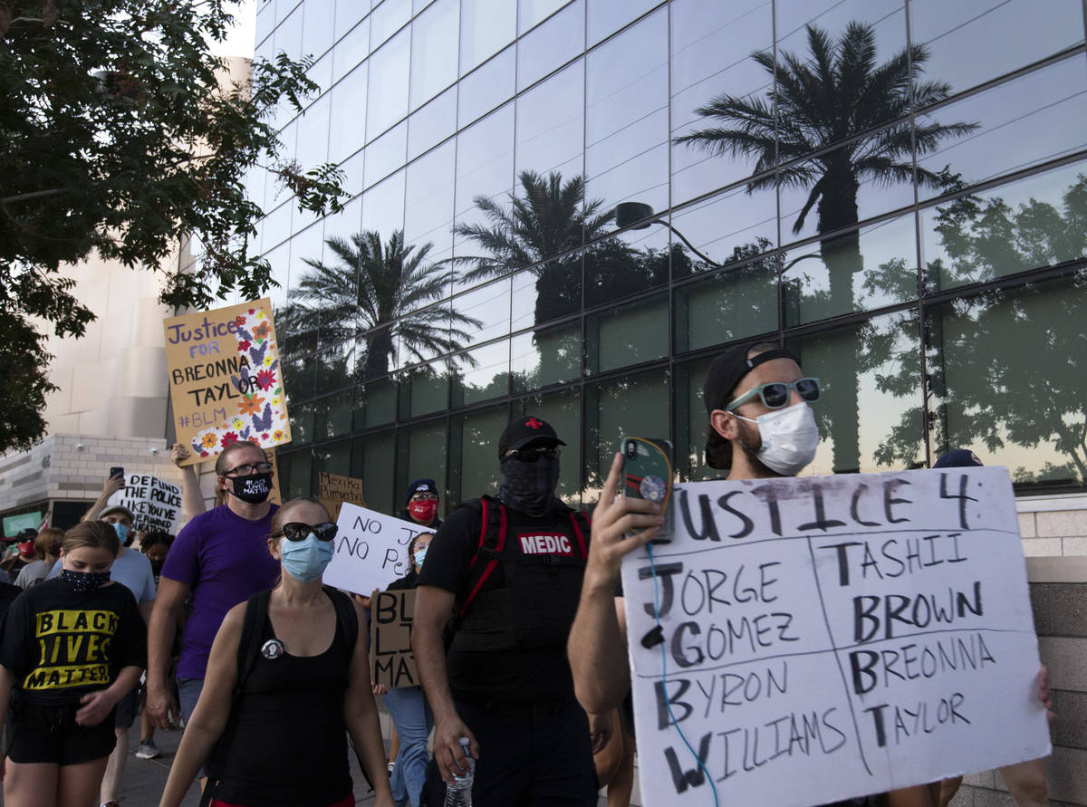 The "Justice For Breonna Taylor and the Las Vegas Victims of Police Terrorism March" ...