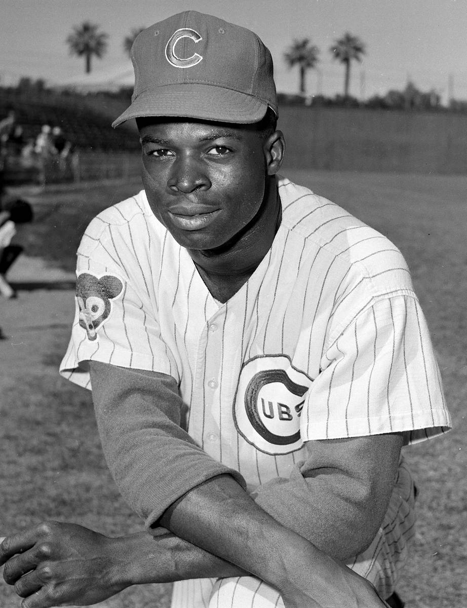 FILE - In this March 8, 1963, file photo, Lou Brock, outfielder of the Chicago Cubs, poses at t ...