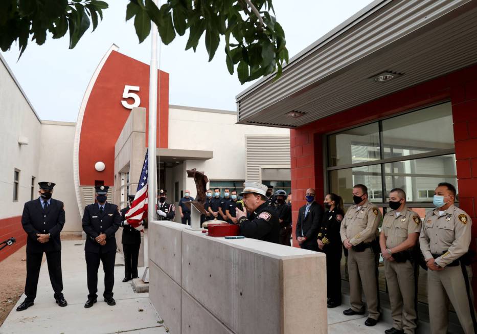 Las Vegas Fire and Rescue spokesman Tim Szymanski announces on the radio to all Southern Nevada ...