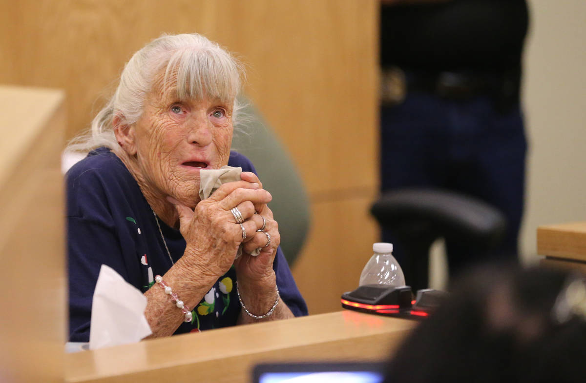 Donna Liebig, mother of Dawn Liebig, during the preliminary trial in Pahrump Justice Court Thur ...