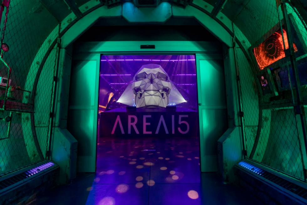 The entrance of Area15 is seen in Las Vegas on Monday, Sept. 14, 2020. (Elizabeth Page Brumley ...