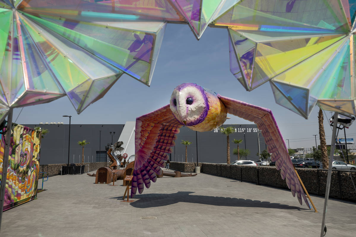 Area15's Art Island outdoor gallery is seen days before the doors open, in Las Vegas on Monday, ...