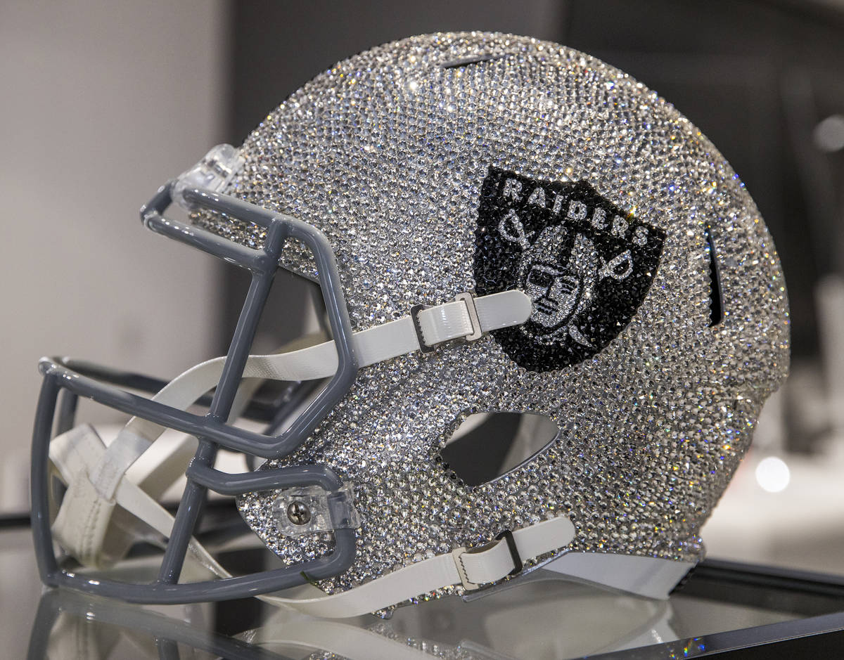 A crystal-covered RaiderÕs helmet for $7700 can be purchased at The Raider Image official ...
