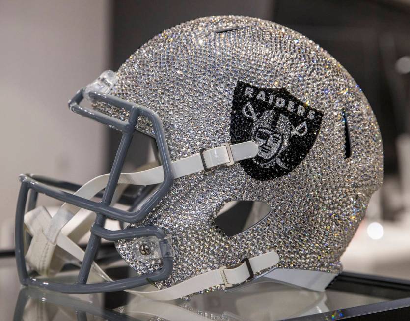 A crystal-covered RaiderÕs helmet for $7700 can be purchased at The Raider Image official ...