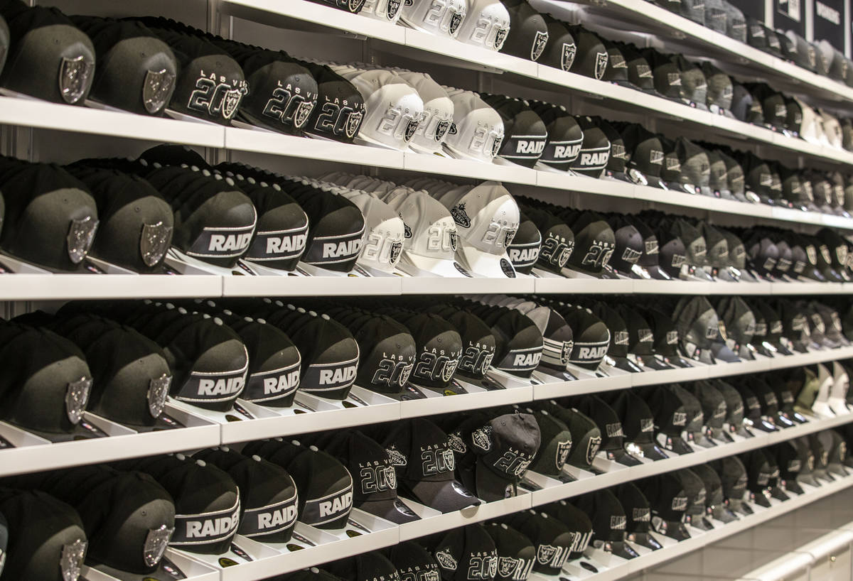 A variety of RaiderÕs hats for sale within The Raider Image official team store inside of ...