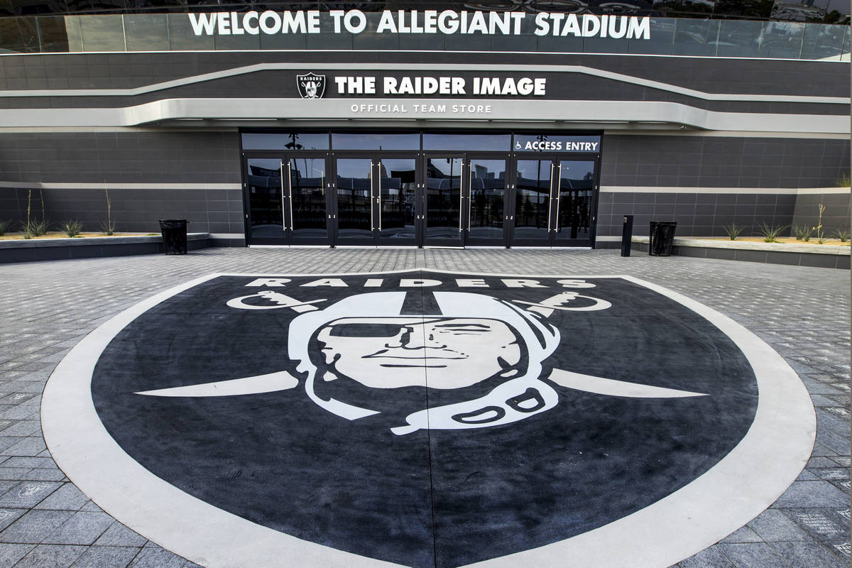The Raider Image official team store is located on the north entrance of Allegiant Stadium on T ...