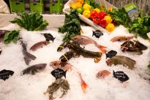 Fresh seafood on display at Estiatorio Milos inside The Cosmopolitan of Las Vegas on Saturday, ...