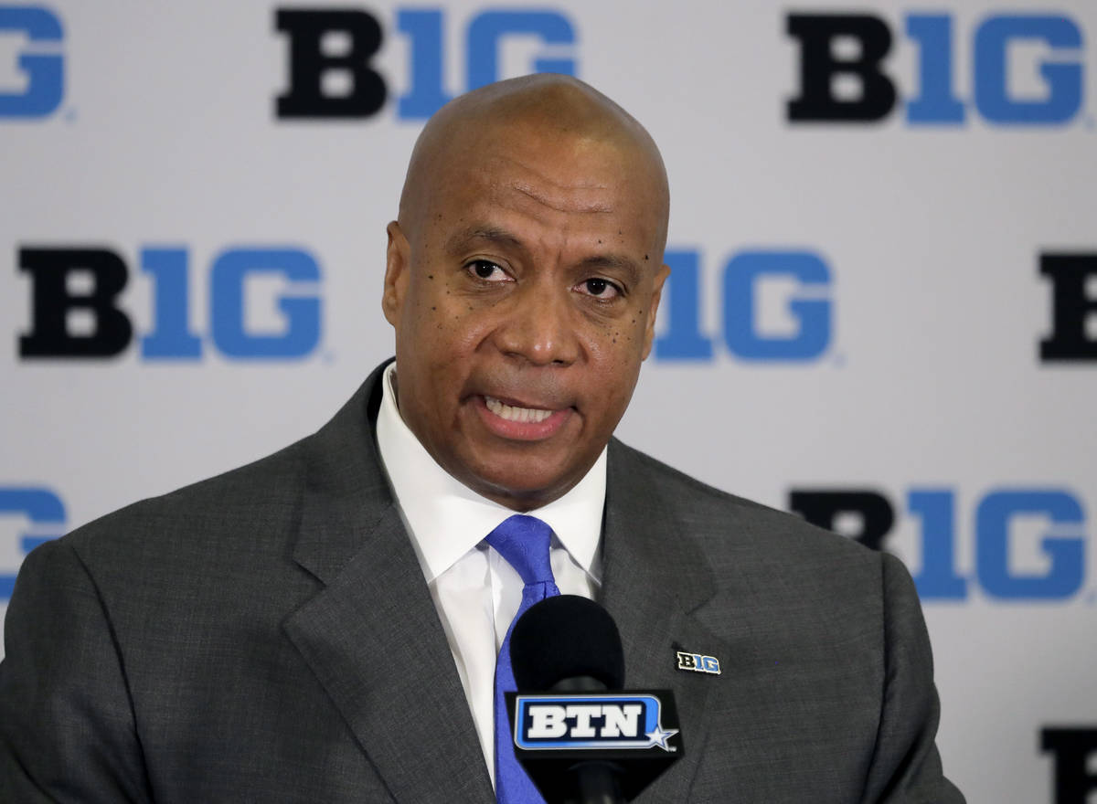 Kevin Warren, Big Ten Conference Commissioner during a news conference in Rosemont, Ill., June ...