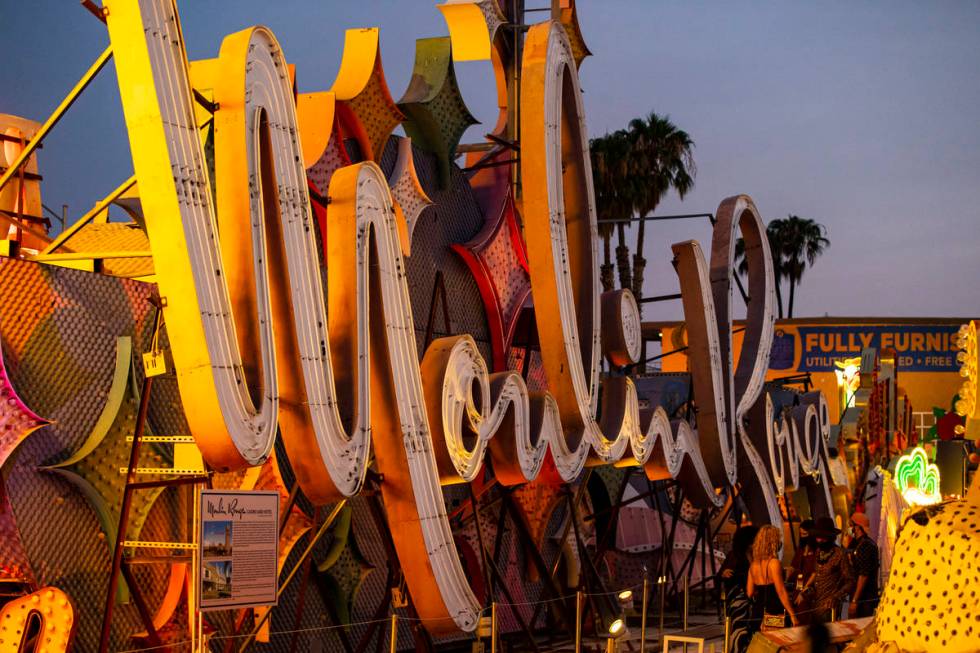 The Moulin Rouge sign is seen before being reilluminated at the Neon Museum in Las Vegas on Wed ...