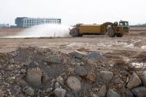 Heavy construction equipment is seen at UnCommons project site at the Southeast corner of S. Du ...