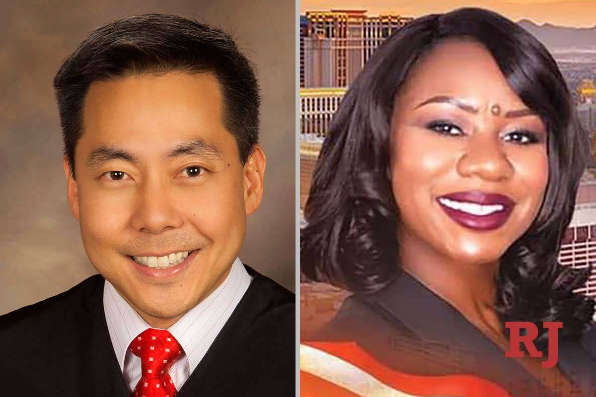 Chris Lee and Belinda Harris, candidates for North Las Vegas Justice of the Peace Department 3 ...