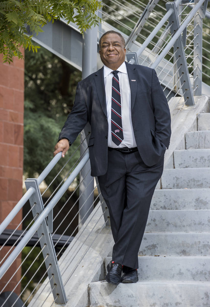 New UNLV president Keith Whitfield about campus on Friday, Sept. 18, 2020, in Las Vegas. (L.E. ...