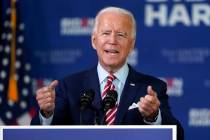 Former Vice President Joe Biden speaks during a roundtable discussion with veterans Tuesday, Se ...