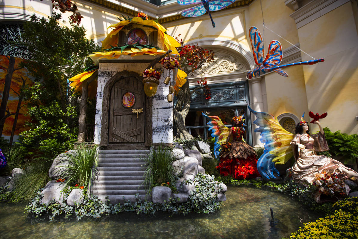 A pair of fairies are part of the "Into the Woods" fall display at the Bellagio Conservatory an ...