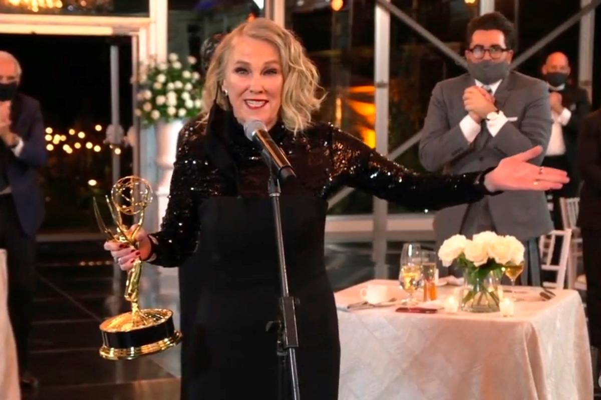 Catherine O'Hara accepts the award for outstanding lead actress in a comedy series for "Schitt' ...