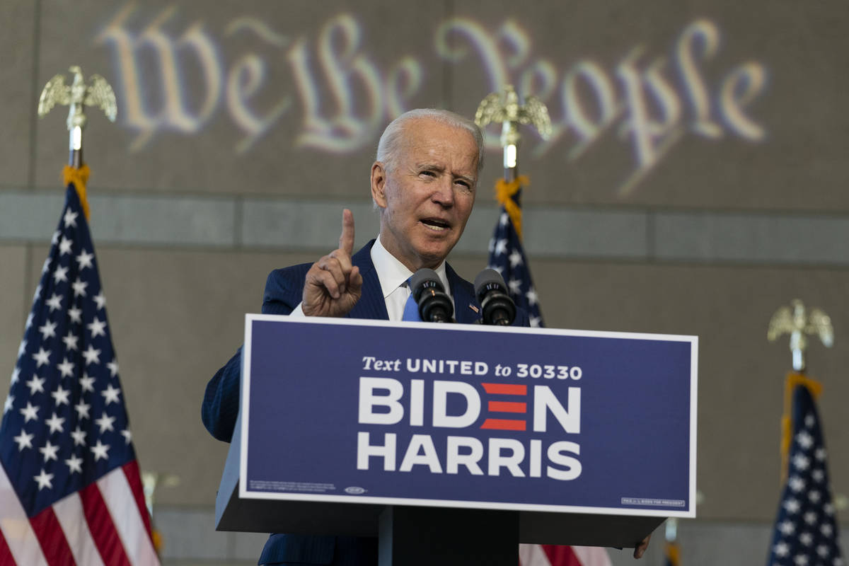 Democratic presidential candidate and former Vice President Joe Biden speaks at the Constitutio ...