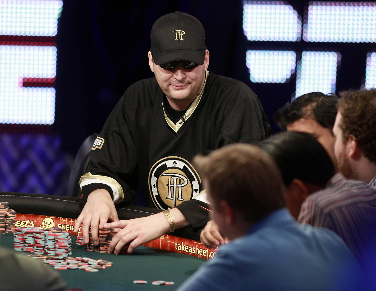Phil Hellmuth plays a hand in the Poker Players Championship tournament during the 42nd annual ...