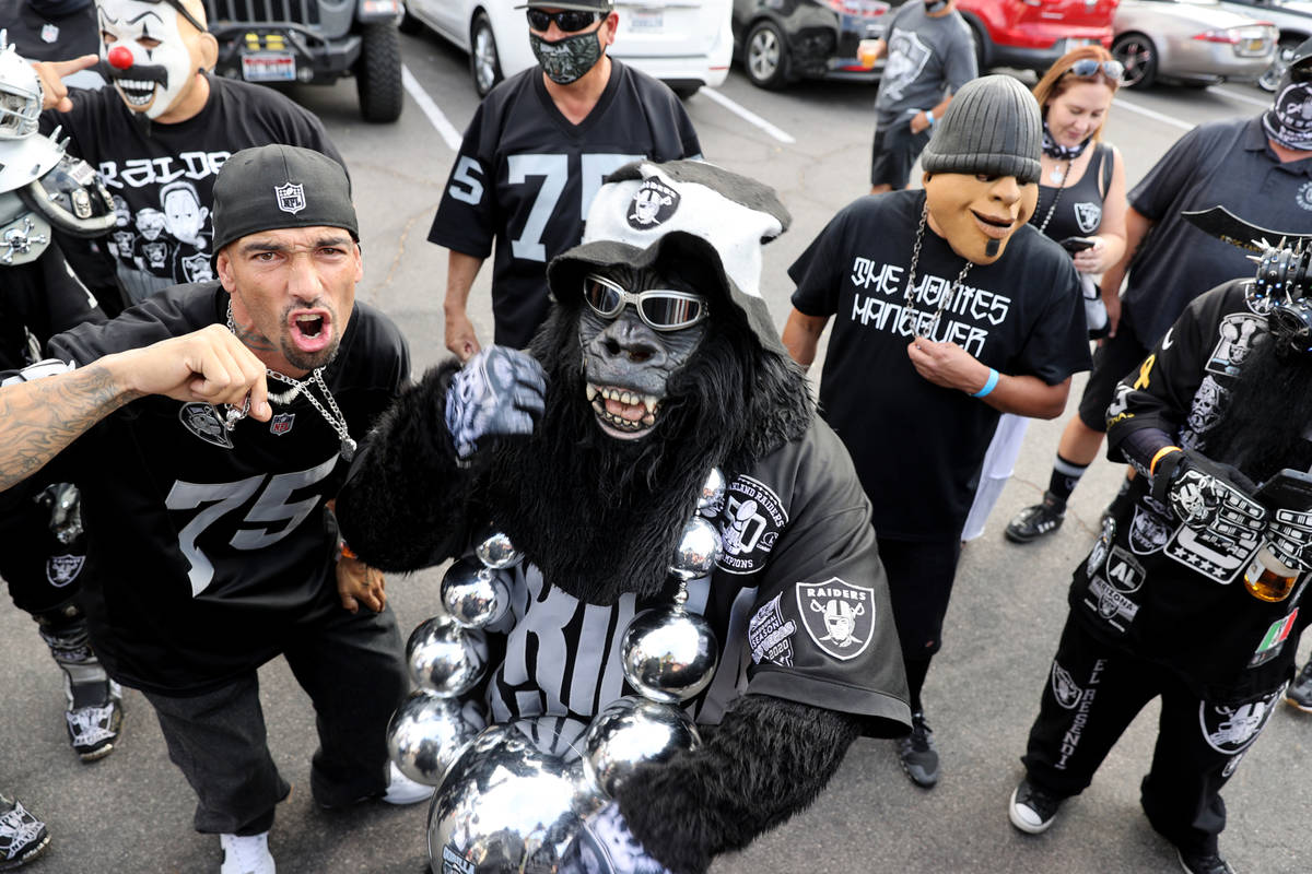 James Weatherbie of Rowland Heights, Calif., left, poses with Gorilla Rilla during a Las Vegas ...