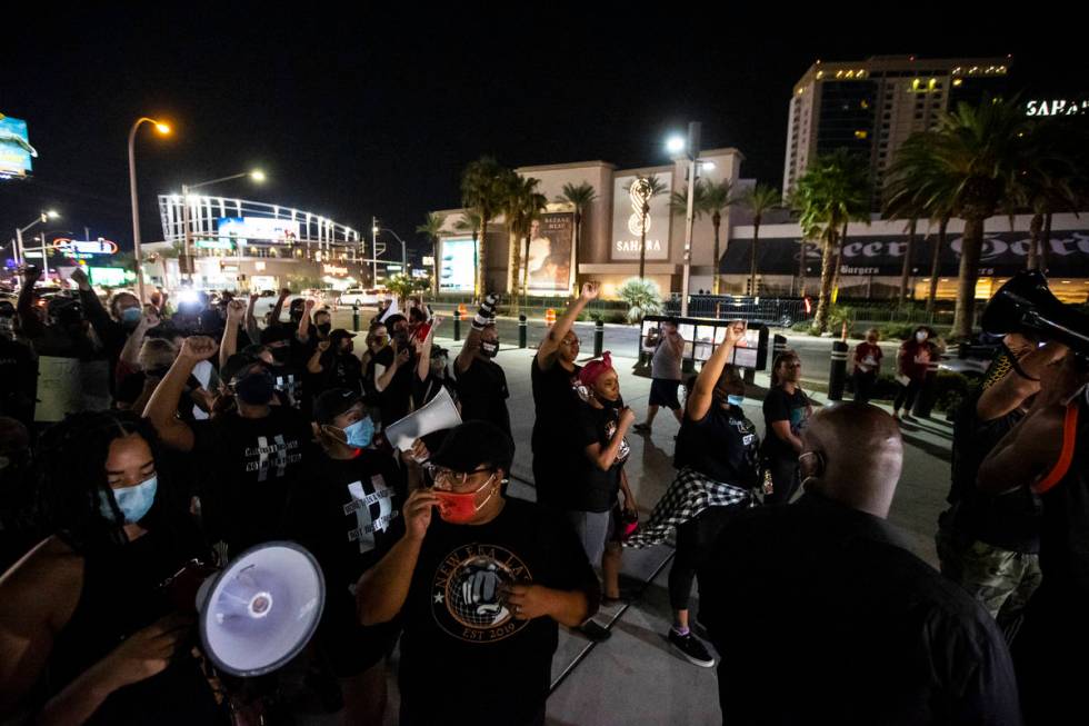 Protesters march to call for justice for Breonna Taylor in Las Vegas on Thursday, Sept. 24, 202 ...