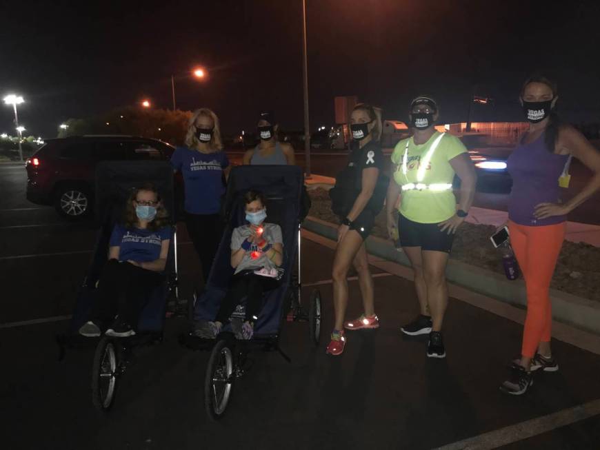 Participants gather as they prepare to run the Vegas Strong 5K. (Photo by Alex Chhith)