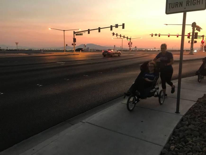 Eden Capsouto and her daughter Erin finish the Vegas Strong 5K. (Photo by Alex Chhith)