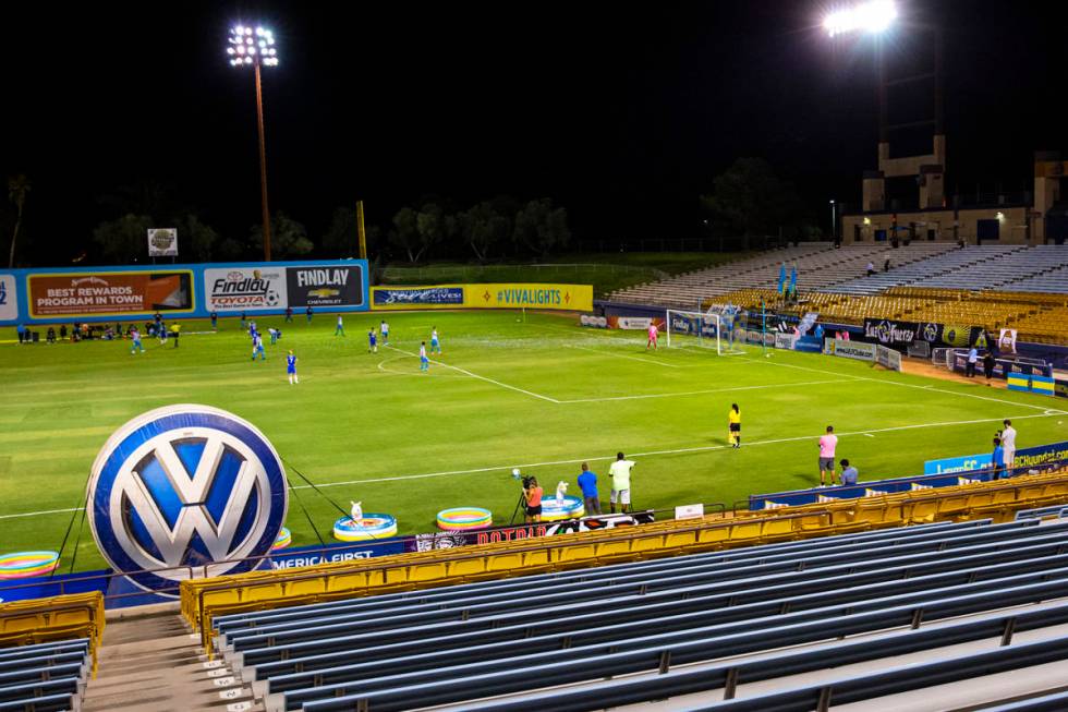 Las Vegas Lights FC play Reno 1868 FC with empty seats and no fans during the second half of a ...